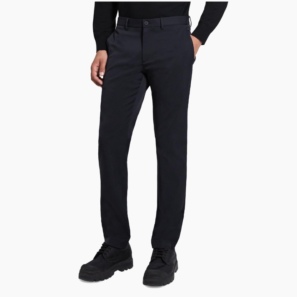 Theory Pants Black Slim-Fit Flat Front Size 36